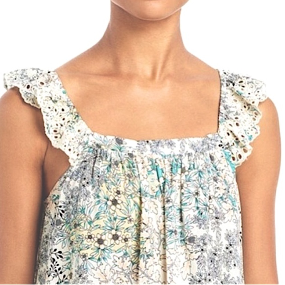 Fever Floral Spring/Summer Ruffle Top Size Large NWT - Picture 4 of 9